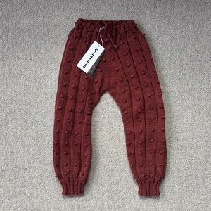 Misha And Puff Burgundy Knitted Joggers